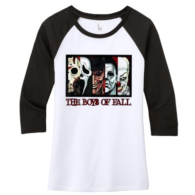 The Boyss Of Fall Horror Films Halloween Women's Tri-Blend 3/4-Sleeve Raglan Shirt