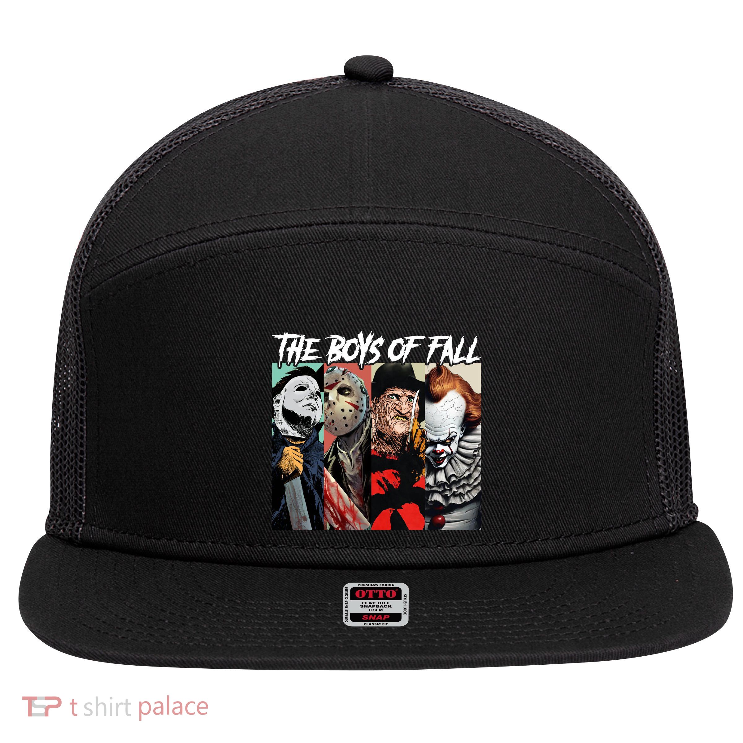 The Boy Of Fall Michael Jason Freddy Pennywise Halloween Horror Character 7 Panel Mesh Trucker Snapback Hat