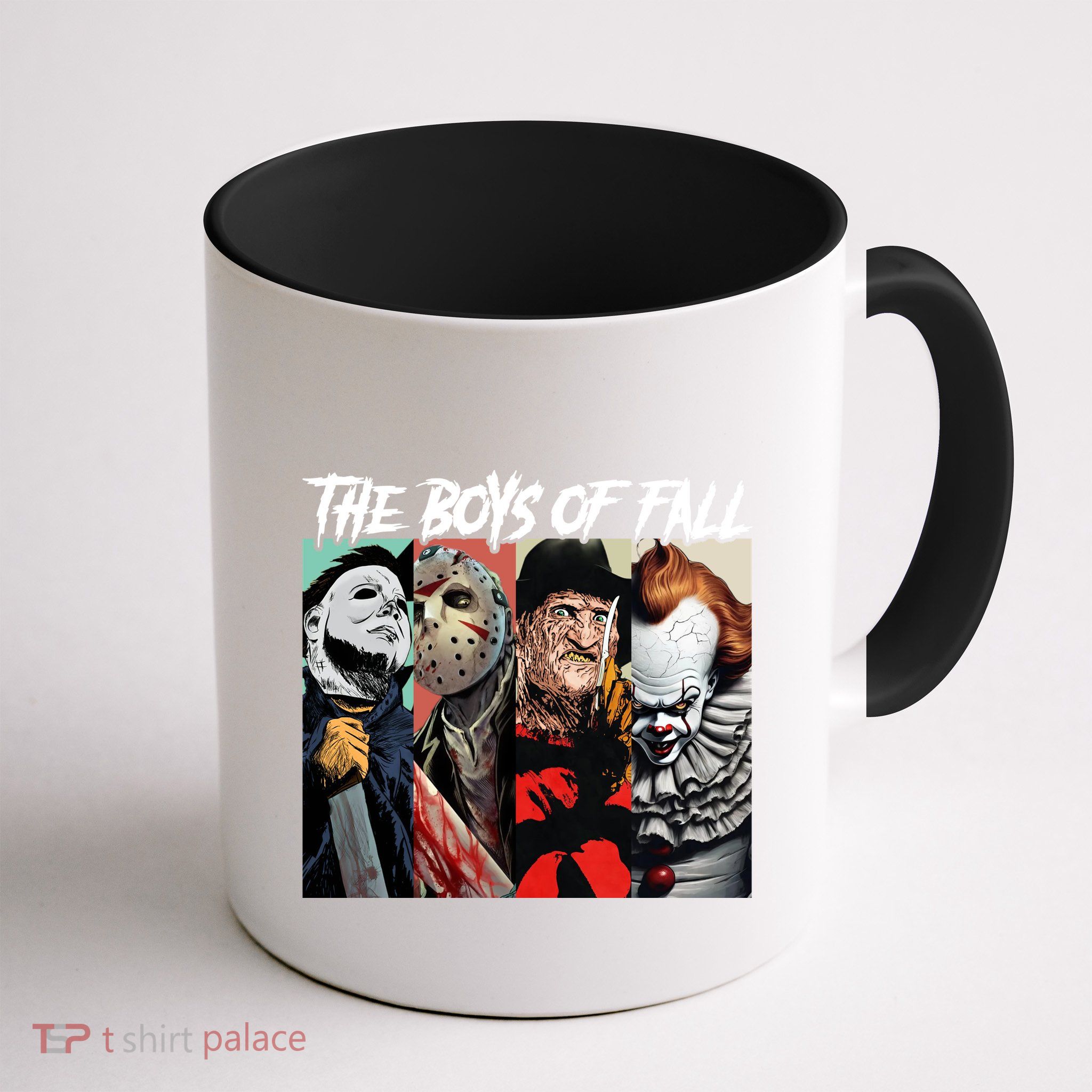 The Boy Of Fall Michael Jason Freddy Pennywise Halloween Horror Character Mug