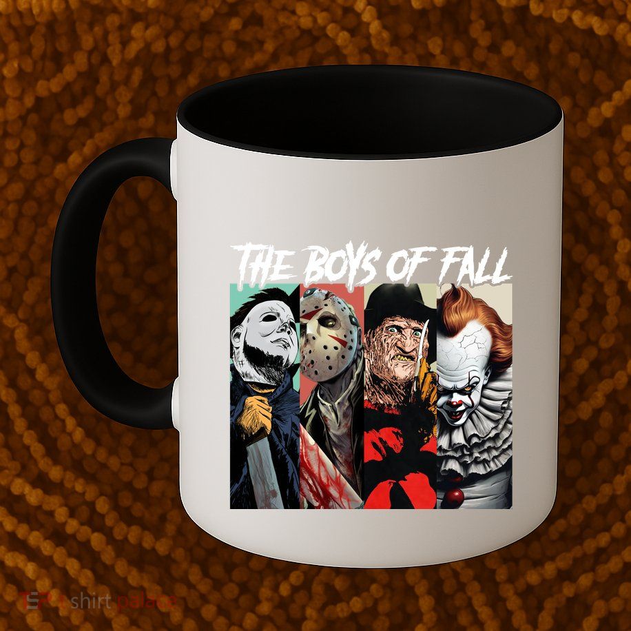 The Boy Of Fall Michael Jason Freddy Pennywise Halloween Horror Character Mug