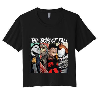 The Boy Of Fall Michael Jason Freddy Pennywise Halloween Horror Character Crop Top