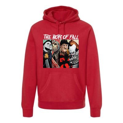 The Boy Of Fall Michael Jason Freddy Pennywise Halloween Horror Character Premium Hoodie