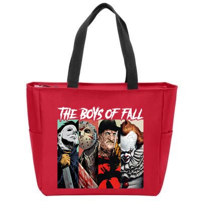 The Boy Of Fall Michael Jason Freddy Pennywise Halloween Horror Character Zip Tote Bag