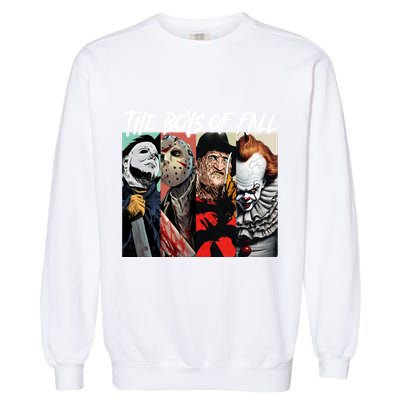 The Boy Of Fall Michael Jason Freddy Pennywise Halloween Horror Character Garment-Dyed Sweatshirt