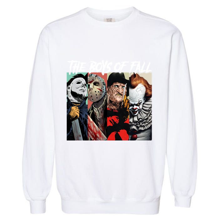 The Boy Of Fall Michael Jason Freddy Pennywise Halloween Horror Character Garment-Dyed Sweatshirt