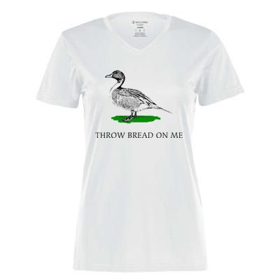 Throw Bread On Me Funny Duck Apparel Women's Momentum V-Neck T-Shirt