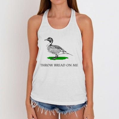 Throw Bread On Me Funny Duck Apparel Women's Knotted Racerback Tank