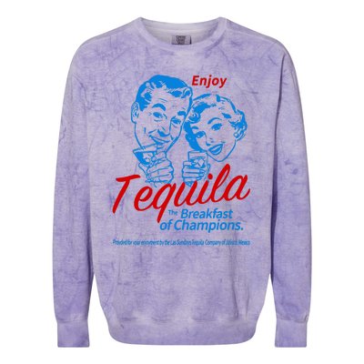 The Breakfasts Of Championss Tequila Special Gifts Colorblast Crewneck Sweatshirt