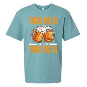 Tow Beer Or Not Two Beer Funny Beer Glasses Happy Oktoberfes Sueded Cloud Jersey T-Shirt