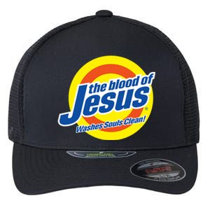 The Blood Of Jesus Washes Souls Clean Flexfit Unipanel Trucker Cap