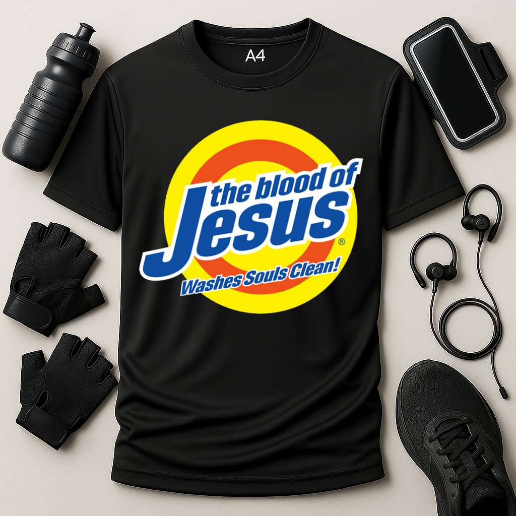 The Blood Of Jesus Washes Souls Clean Cooling Performance Crew T-Shirt