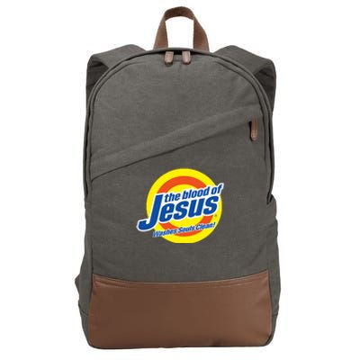 The Blood Of Jesus Washes Souls Clean Cotton Canvas Backpack