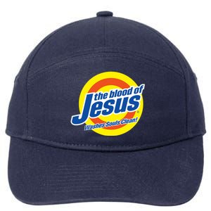 The Blood Of Jesus Washes Souls Clean 7-Panel Snapback Hat