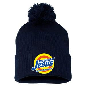 The Blood Of Jesus Washes Souls Clean Pom Pom 12in Knit Beanie