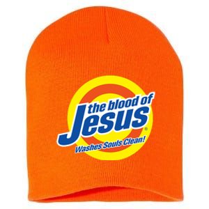 The Blood Of Jesus Washes Souls Clean Short Acrylic Beanie