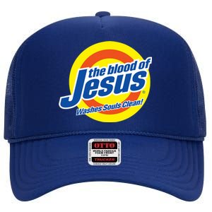 The Blood Of Jesus Washes Souls Clean High Crown Mesh Back Trucker Hat