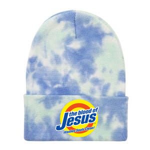 The Blood Of Jesus Washes Souls Clean Tie Dye 12in Knit Beanie