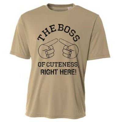 The Boss Of Cuteness Right Here! Funny Tits Joke Cooling Performance Crew T-Shirt