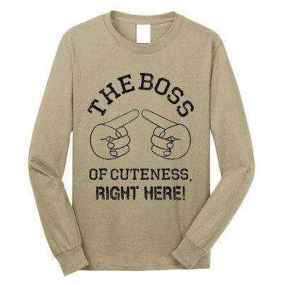 The Boss Of Cuteness Right Here! Funny Tits Joke Long Sleeve Shirt