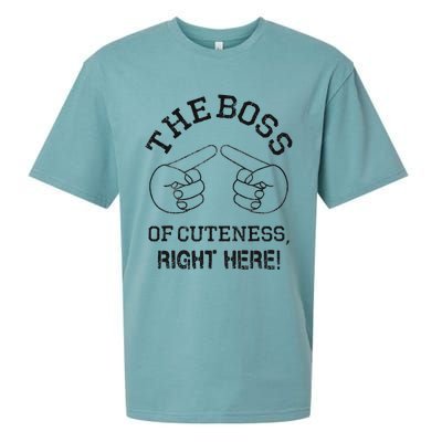 The Boss Of Cuteness Right Here! Funny Tits Joke Sueded Cloud Jersey T-Shirt