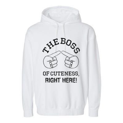 The Boss Of Cuteness Right Here! Funny Tits Joke Garment-Dyed Fleece Hoodie