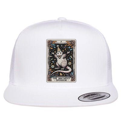 The Birthday Opossum Tarot Card Opossum Flat Bill Trucker Hat