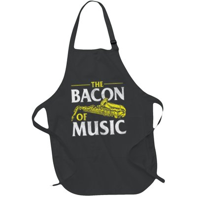 The Bacon Of Music Saxophone Player Saxophonist Jazz Full-Length Apron With Pockets