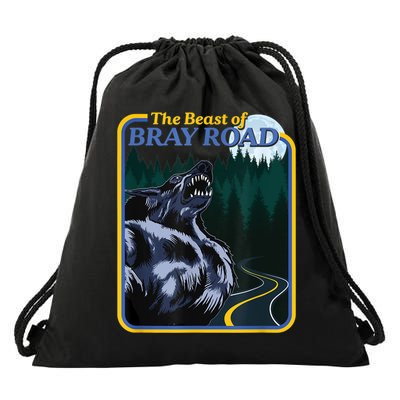 The Beast Of Bray Road Retro Wisconsin Dogman Cryptid Drawstring Bag