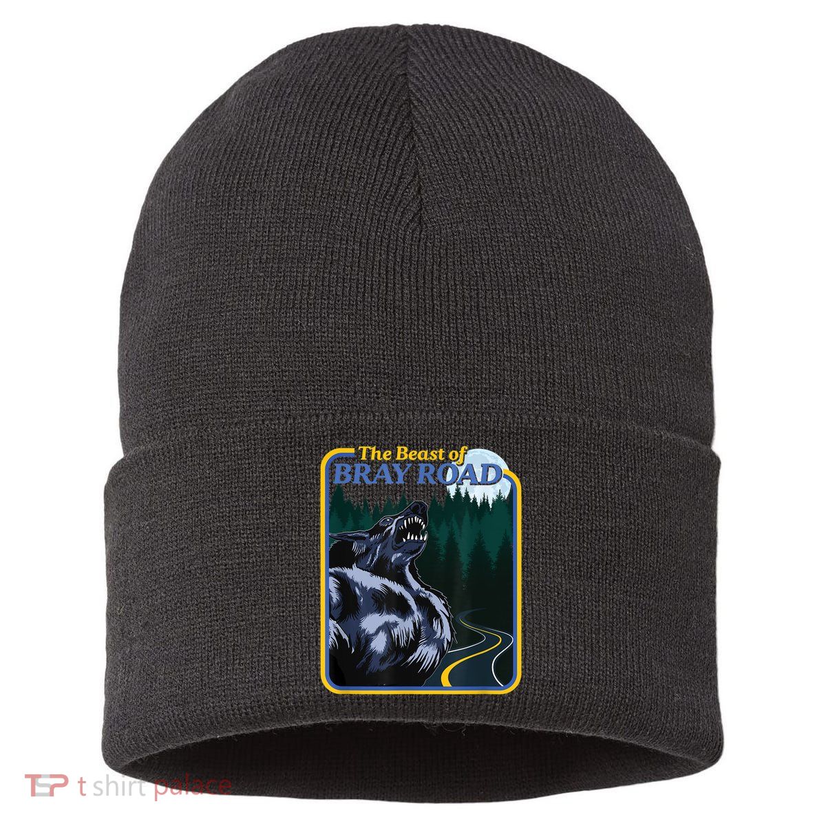 The Beast Of Bray Road Retro Wisconsin Dogman Cryptid Sustainable Knit Beanie