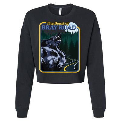 The Beast Of Bray Road Retro Wisconsin Dogman Cryptid Cropped Pullover Crew