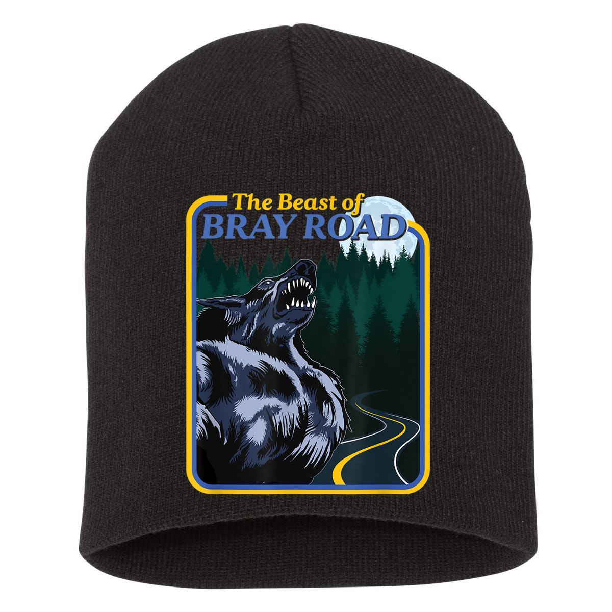 The Beast Of Bray Road Retro Wisconsin Dogman Cryptid Short Acrylic Beanie