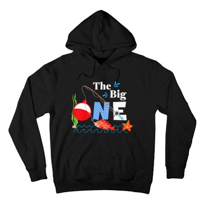 The Big One Year 1st First Birthday Little Fisherman  Hoodie