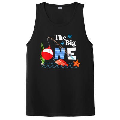 The Big One Year 1st First Birthday Little Fisherman  PosiCharge Competitor Tank