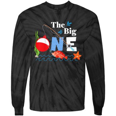 The Big One Year 1st First Birthday Little Fisherman  Tie-Dye Long Sleeve Shirt