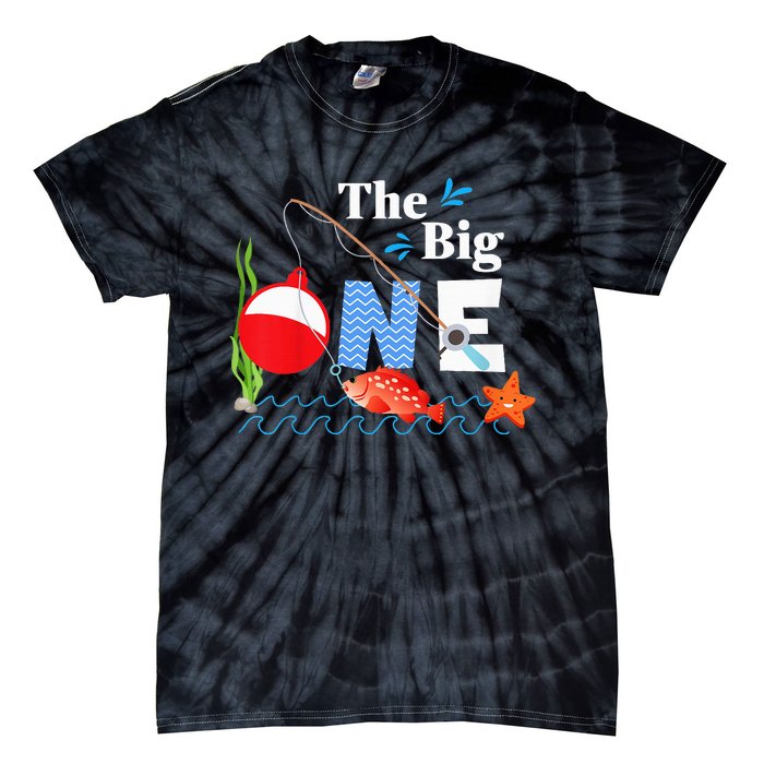 The Big One Year 1st First Birthday Little Fisherman  Tie-Dye T-Shirt