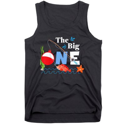 The Big One Year 1st First Birthday Little Fisherman  Tank Top