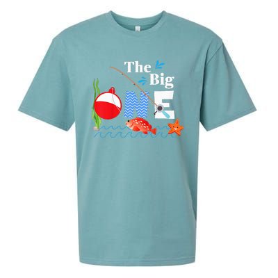 The Big One Year 1st First Birthday Little Fisherman  Sueded Cloud Jersey T-Shirt