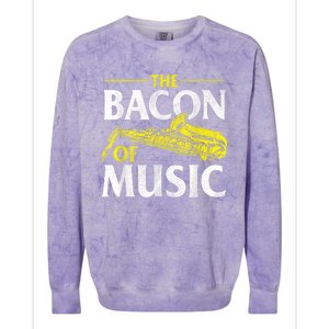 The Bacon Of Music Saxophone Player Saxophonist Jazz Colorblast Crewneck Sweatshirt