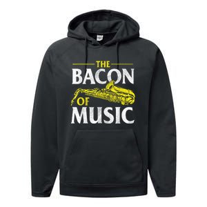 The Bacon Of Music Saxophone Player Saxophonist Jazz Performance Fleece Hoodie