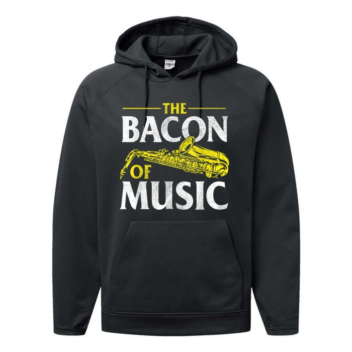 The Bacon Of Music Saxophone Player Saxophonist Jazz Performance Fleece Hoodie