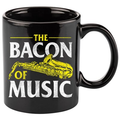 The Bacon Of Music Saxophone Player Saxophonist Jazz 11oz C Handle Ceramic Mug