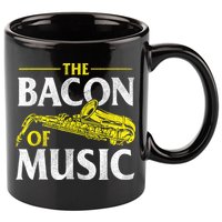The Bacon Of Music Saxophone Player Saxophonist Jazz 11oz C Handle Ceramic Mug