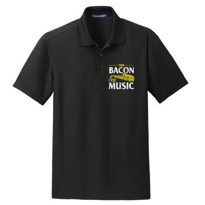 The Bacon Of Music Saxophone Player Saxophonist Jazz Dry Zone Grid Polo