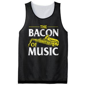 The Bacon Of Music Saxophone Player Saxophonist Jazz Mesh Reversible Basketball Jersey Tank