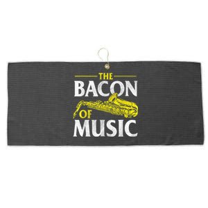 The Bacon Of Music Saxophone Player Saxophonist Jazz Large Microfiber Waffle Golf Towel