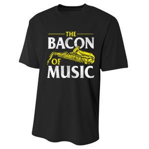 The Bacon Of Music Saxophone Player Saxophonist Jazz Performance Sprint T-Shirt