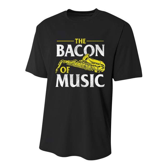 The Bacon Of Music Saxophone Player Saxophonist Jazz Youth Performance Sprint T-Shirt