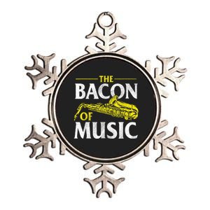 The Bacon Of Music Saxophone Player Saxophonist Jazz Metallic Star Ornament