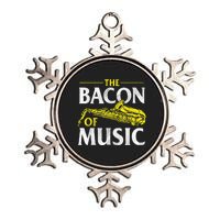 The Bacon Of Music Saxophone Player Saxophonist Jazz Metallic Star Ornament