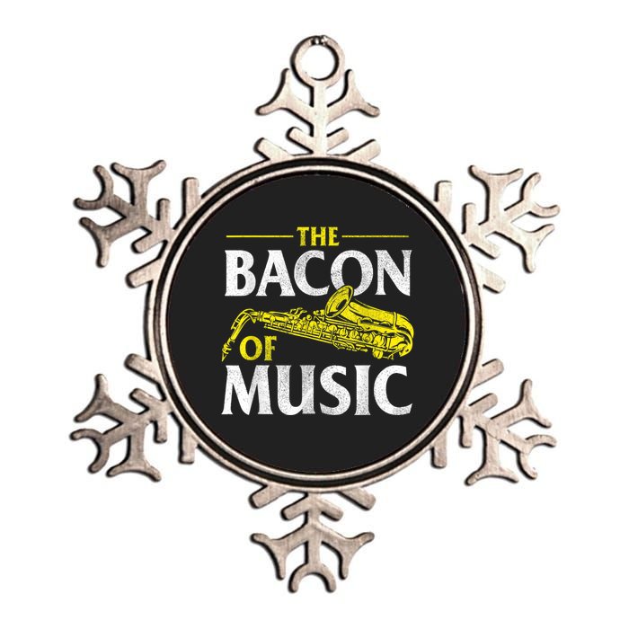 The Bacon Of Music Saxophone Player Saxophonist Jazz Metallic Star Ornament